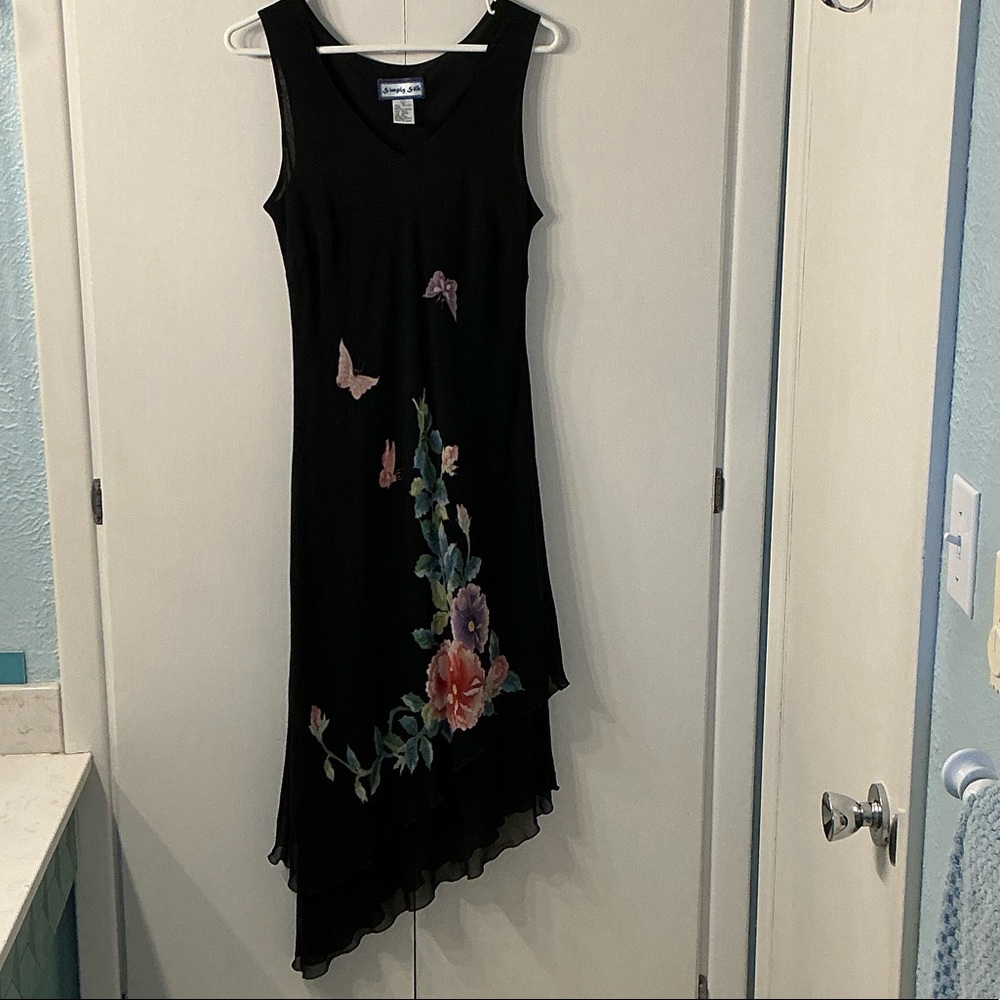 Black Floral Midi Dress